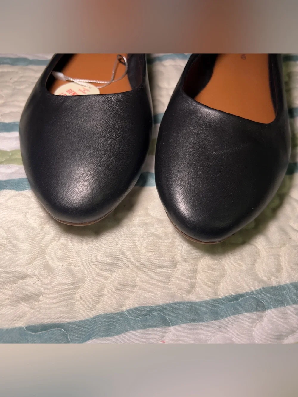Lucky Brand Black Leather Slip-On Ballet Flats